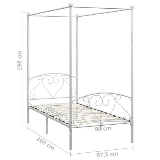 Himmelsäng Vit Metall Med Hjärta 90X200 Cm
