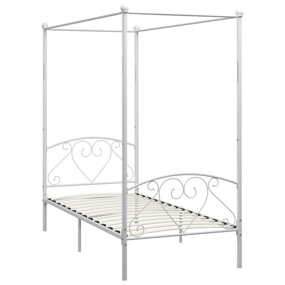 Himmelsäng Vit Metall Med Hjärta 90X200 Cm