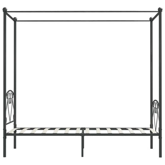 Himmelsäng Grå Metall Med Hjärta 90X200 Cm
