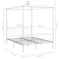 Miniatyrbild 5 av 5: Himmelsäng Vit Metall 160X200 Cm