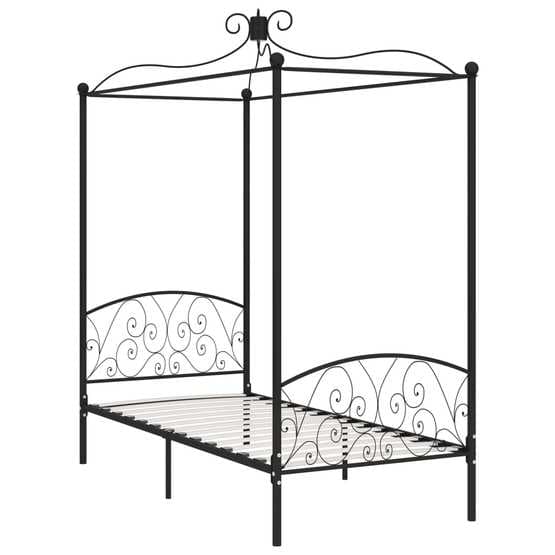 Himmelsäng Svart Metall 90X200 Cm