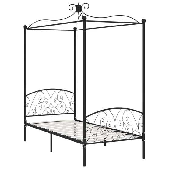 Himmelsäng Svart Metall 100X200 Cm