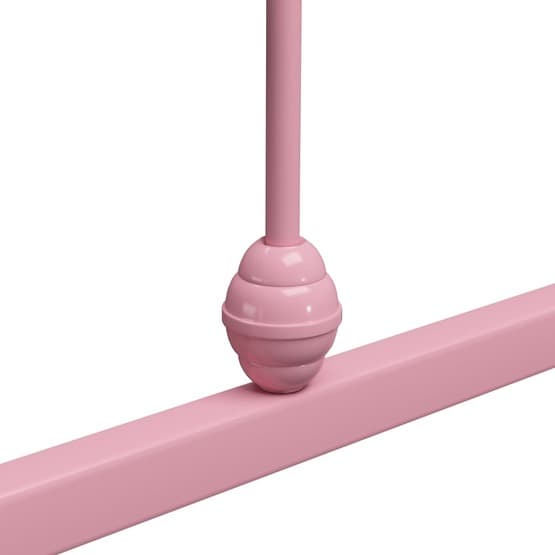 Sängram Rosa Metall Fot Och Huvudgavel 90X200 Cm