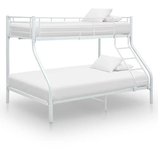 Våningssäng Vit Metall 140X200/90X200 Cm