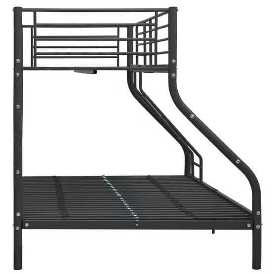 Våningssäng Svart Metall 140X200/90X200 Cm