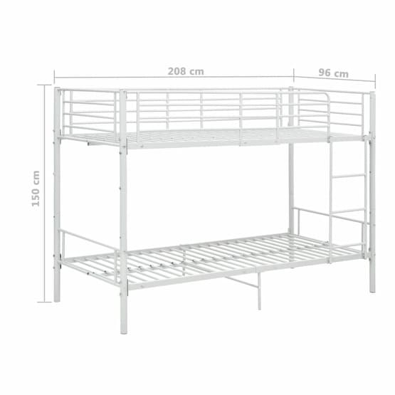 Våningssäng Vit Metall 90X200 Cm