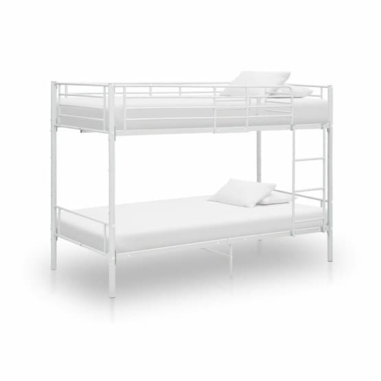 Våningssäng Vit Metall 90X200 Cm