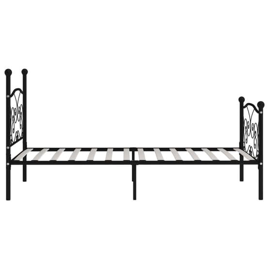 Sängram Med Ribbotten Svart Metall 200X90 Cm