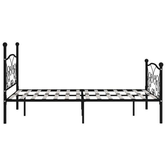Sängram Med Ribbotten Svart Metall 200X120 Cm