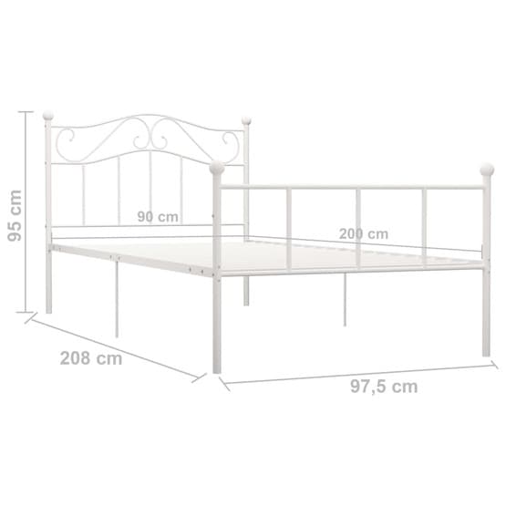 Sängram Metall Vit 90X200 Cm