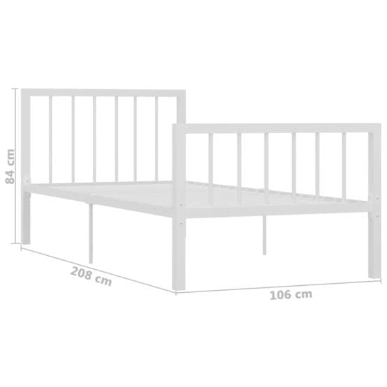 Sängram I Vit Metall 100X200 Cm
