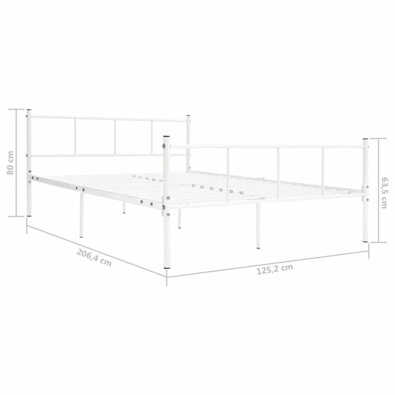 Sängram Vit Metall Pinnar 120X200 Cm