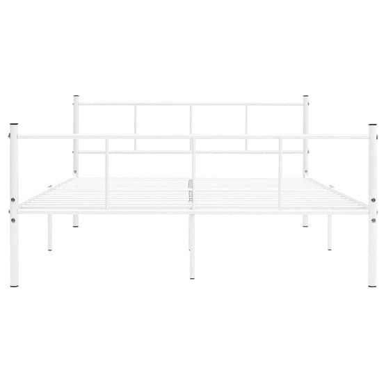 Sängram Vit Metall Pinnar 120X200 Cm