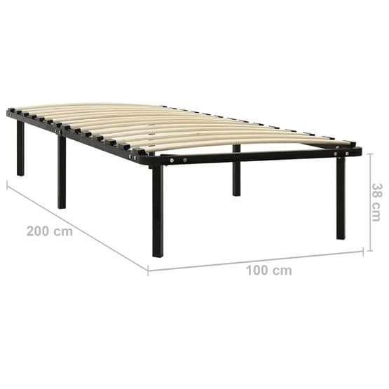 Sängram Svart Metall Höga Ben 100X200 Cm