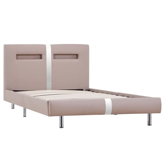 Sängram Med Led Cappuccino Konstläder 200X90 Cm