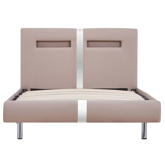 Sängram Med Led Cappuccino Konstläder 200X90 Cm
