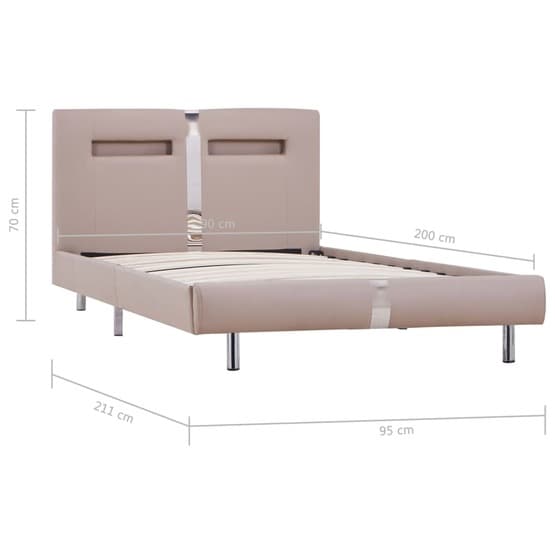 Sängram Med Led Cappuccino Konstläder 200X90 Cm