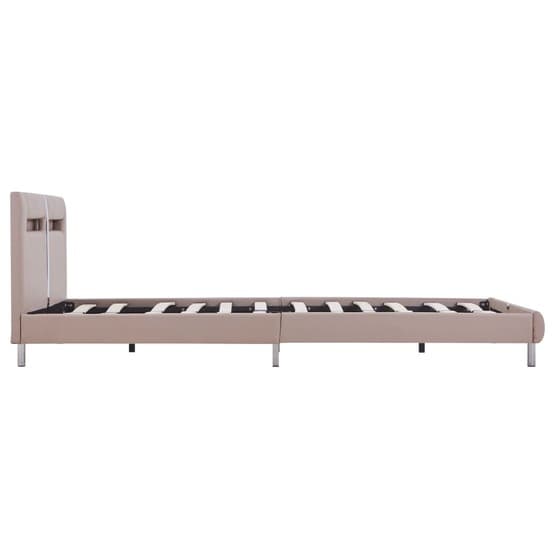 Sängram Med Led Cappuccino Konstläder 200X120 Cm