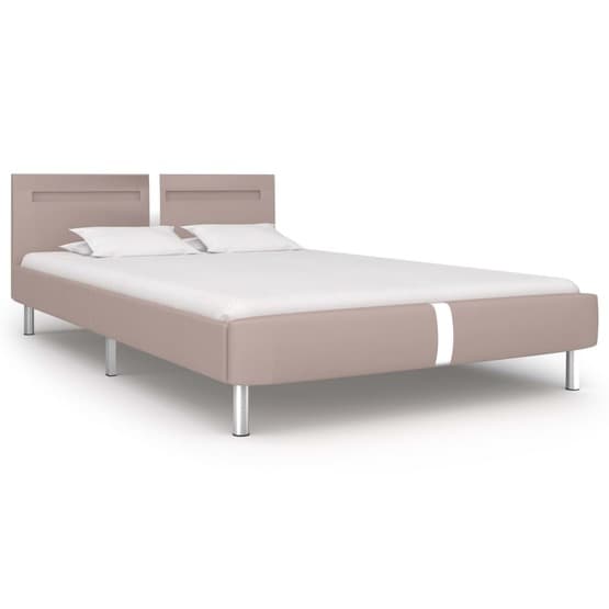 Sängram Med Led Cappuccino Konstläder 200X120 Cm