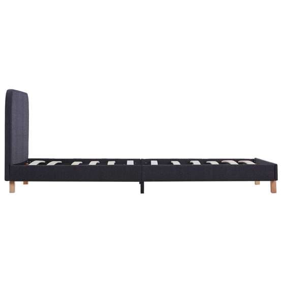 Sängram Mörkgrå Tyg Ljusa Ben 200X90 Cm