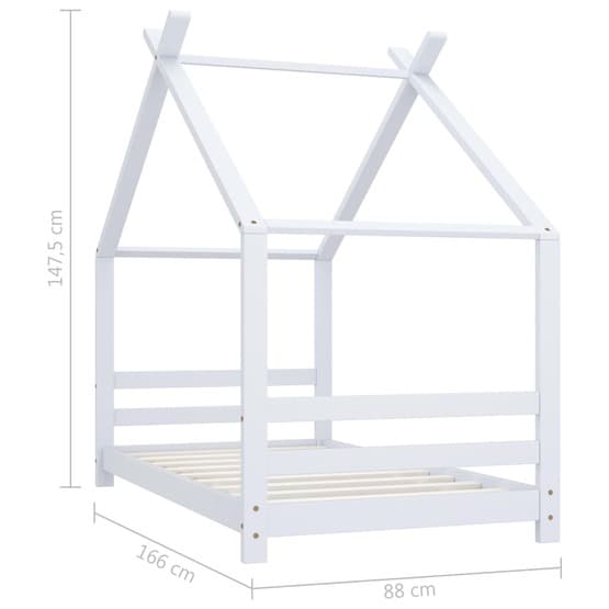 Barnsäng Vit Massiv Furu 80X160 Cm