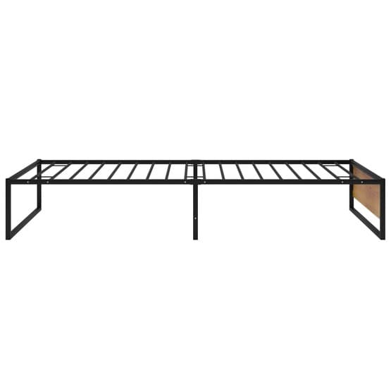 Sängram Svart Metall - Träplatta 90X200 Cm