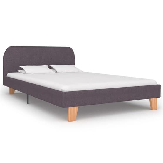 Sängram Taupe Tyg Ljusa Ben 200X120 Cm
