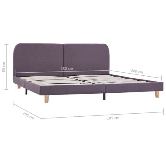 Sängram Taupe Tyg Ljusa Ben 200X180 Cm