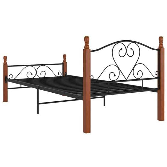 Sängram Svart Metallmönster 90X200 Cm