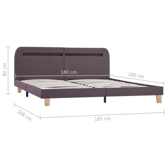Sängram Med Led Taupe Tyg 200X180 Cm
