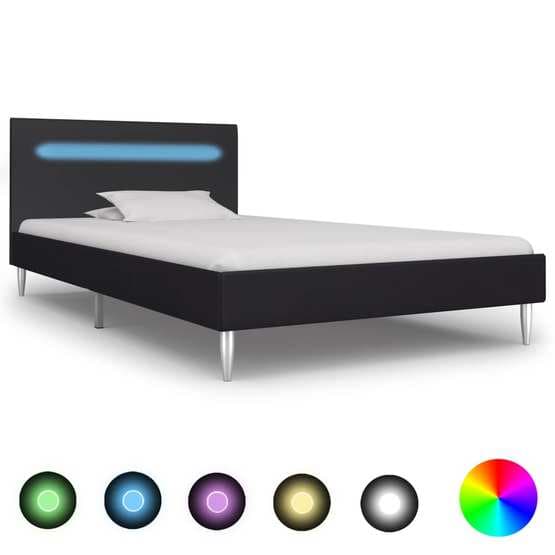 Sängram Med Led Svart Tyg 90X200 Cm