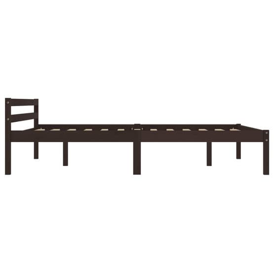 Sängram Mörkbrun Massiv Furu 200X120 Cm