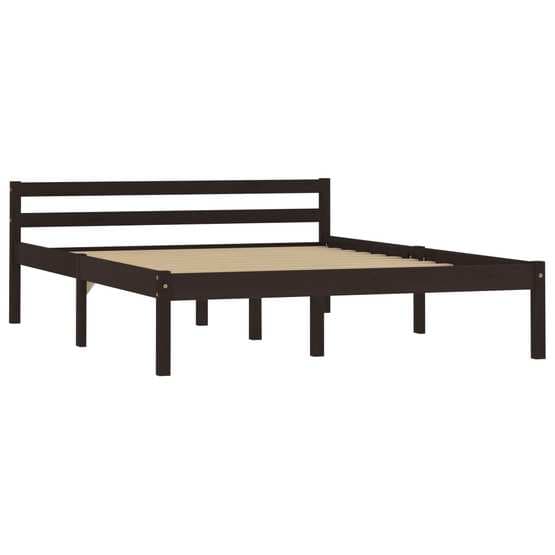 Sängram Mörkbrun Massiv Furu 200X120 Cm