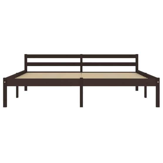 Sängram Mörkbrun Massiv Furu 200X180 Cm