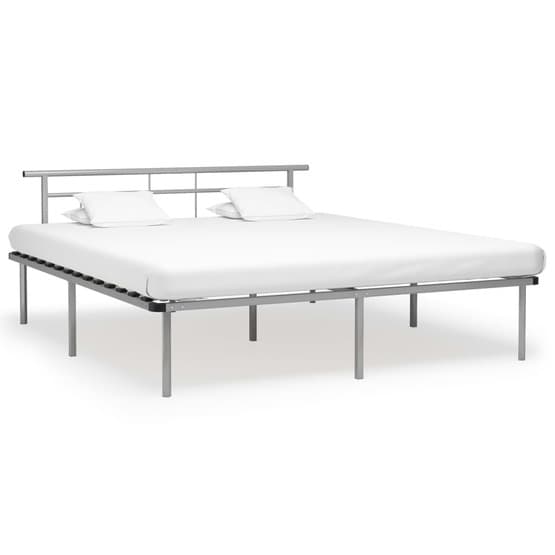 Sängram Grå Metall - Huvudända 200X200 Cm