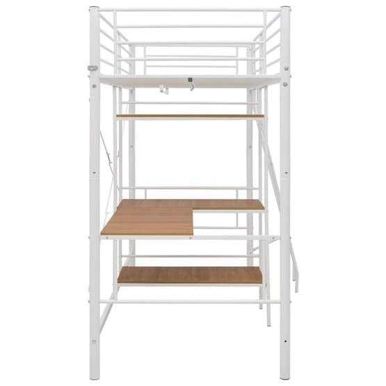 Våningssäng Med Bord Vit Metall 90X200 Cm