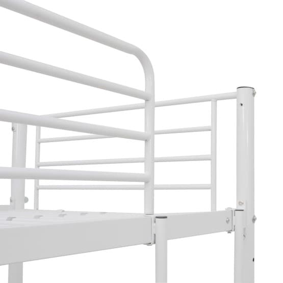 Våningssäng Med Bord Vit Metall 90X200 Cm