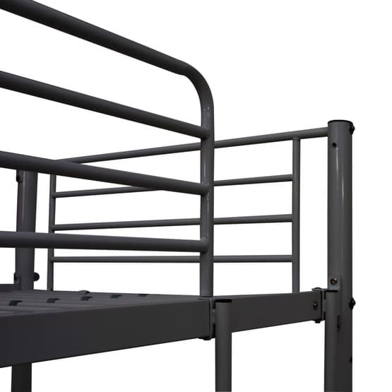 Våningssäng Med Bord Svart Metall 90X200 Cm
