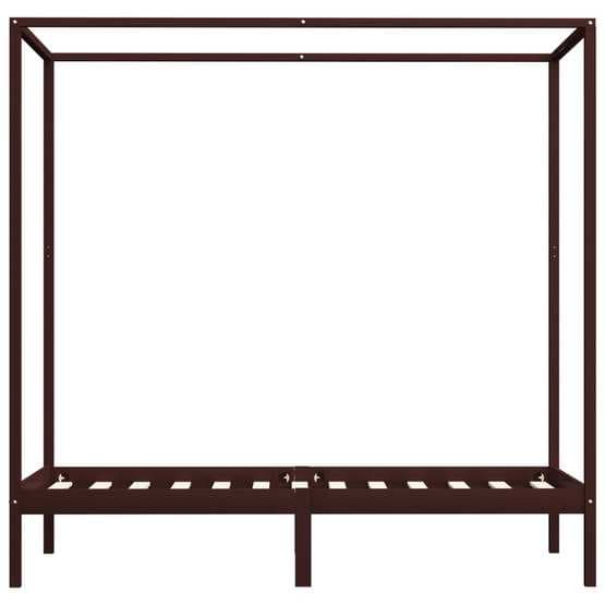 Sängram Himmelsäng Mörkbrun Massiv Furu 90X200 Cm