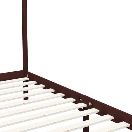 Sängram Himmelsäng Mörkbrun Massiv Furu 90X200 Cm