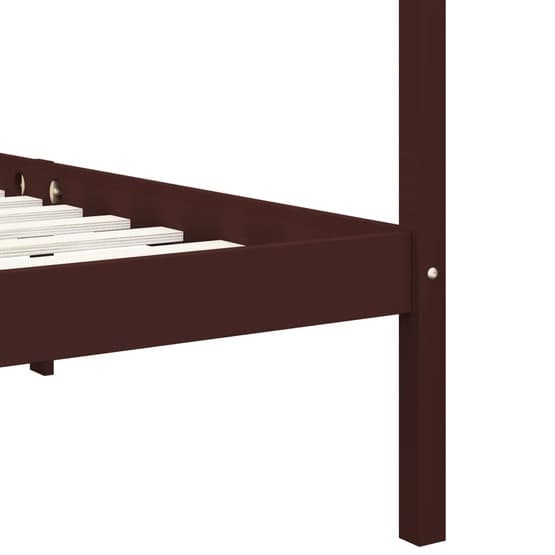 Sängram Himmelsäng Mörkbrun Massiv Furu 90X200 Cm