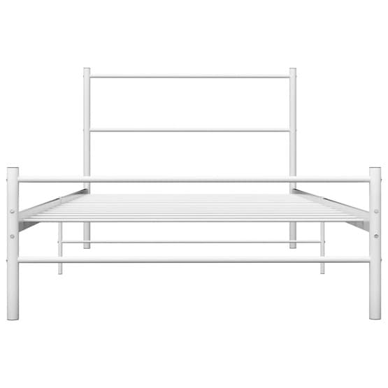 Sängram Vit Metall Huvudända 90X200 Cm