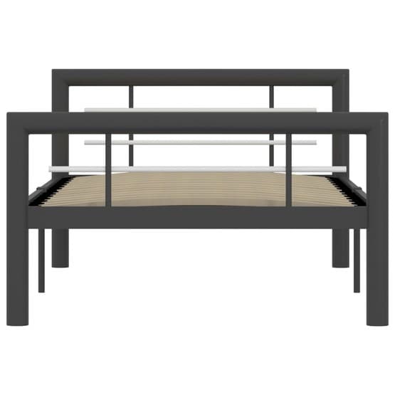 Sängram Grå Och Vit Metall 90X200 Cm