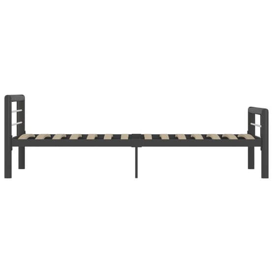 Sängram Grå Och Vit Metall 90X200 Cm