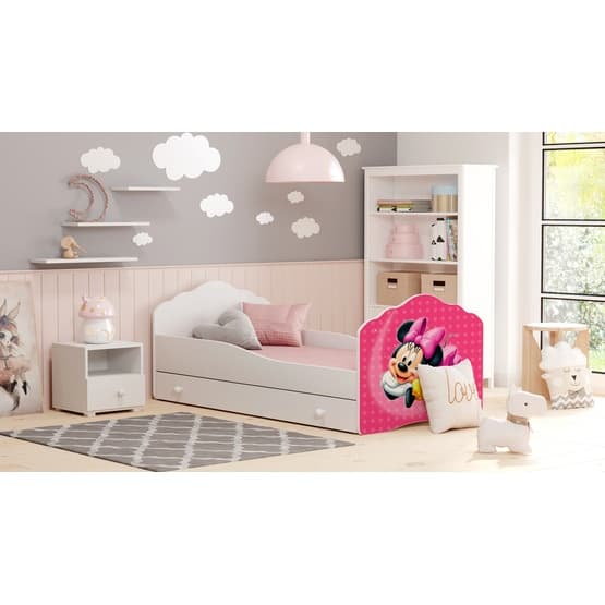 Barnsäng - Fala Med Madrass - Minnie Mouse - 160 x 80 Cm