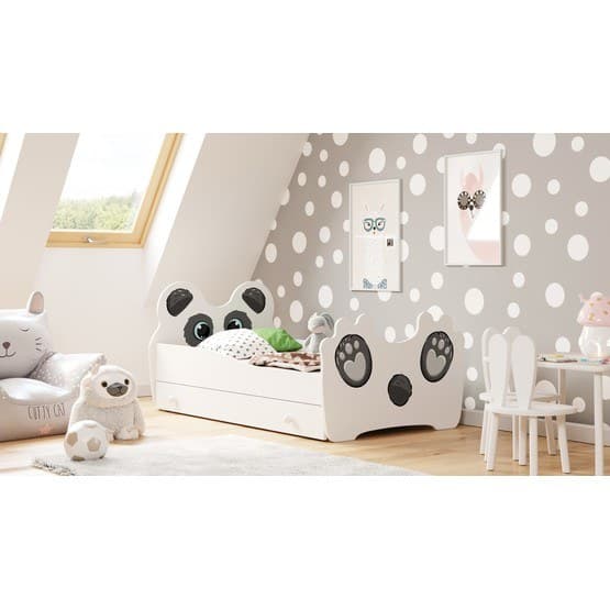 Børneseng - Panda Med Madras - 140 x 70 Cm