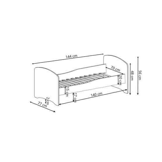 Tremmeseng - Luge Med Madras - Stor Gravemaskine - 160 x 80 Cm