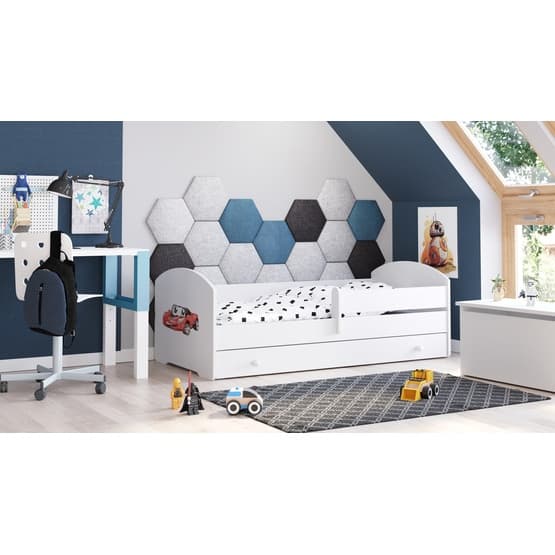 Barnsäng - Luk Med Madrass Och Skyddskant - Racer - 160 x 80 Cm