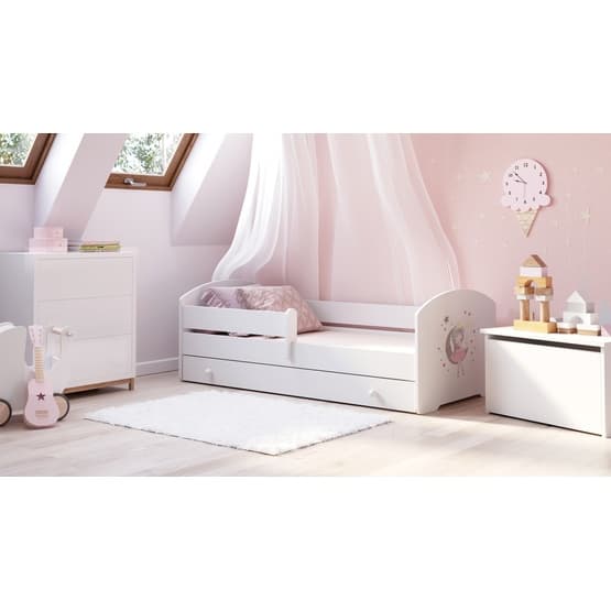 Barnsäng - Luk Med Madrass Och Skyddskant - Sleepy Princess - 160 x 80 Cm