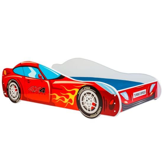 Børneseng - Bil Med Madras - Racer - 160 x 80 Cm